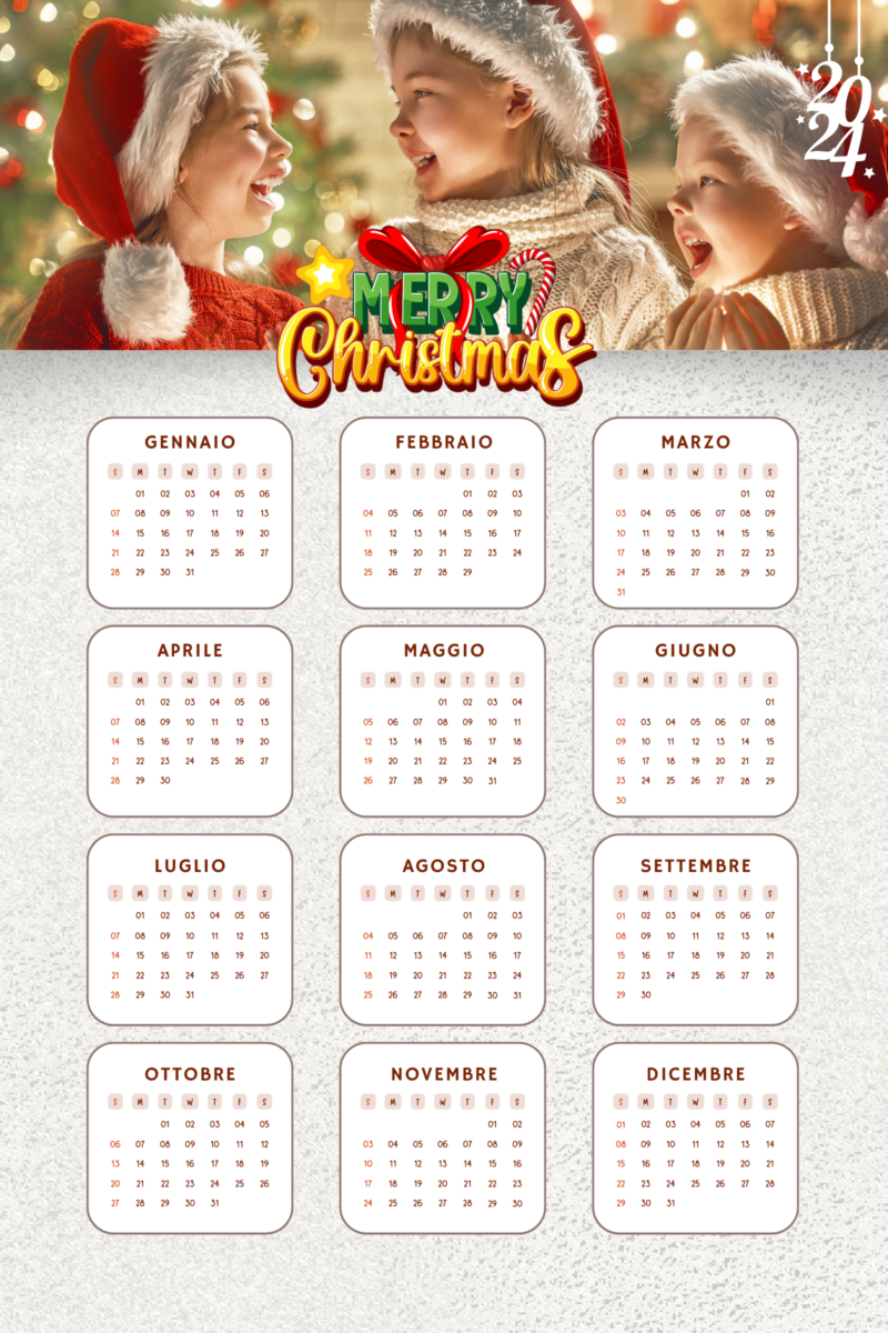 Calendario una pagina da parete natalizi