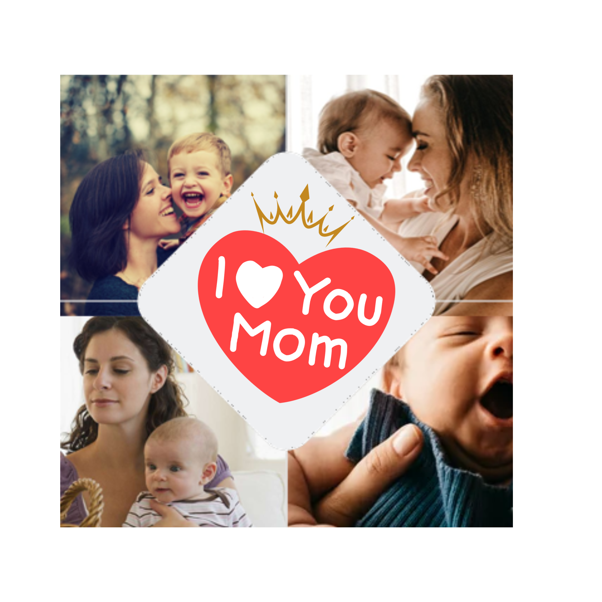 Poster Collage foto 4 riquadri love mom Poster Collage foto 4 riquadri love mom